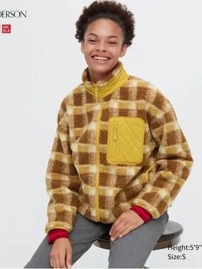 Uniqlo x JW Anderson Collection - Yellow and Brown Checked Teddy Jacket 🧥